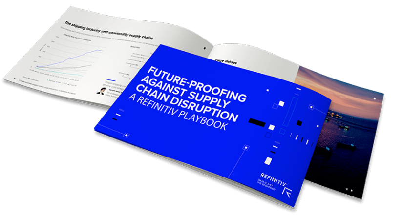 Cover of Refinitiv playbook with focus on supply chain disruption