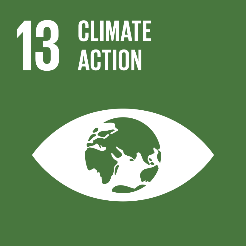 Eye pupil graphic representing the world globe for climate action goal