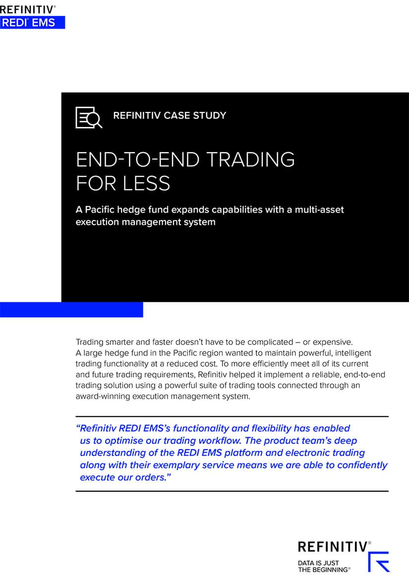 Front cover of a Redi EMS case study featuring a Pacific hedge fund